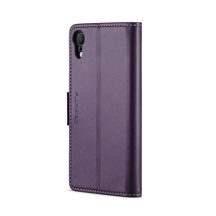 For iPhone XR CaseMe 023 Butterfly Buckle Litchi Texture RFID Anti-theft Leather Phone Case(Pearly Purple) - HoMEdemic™ 