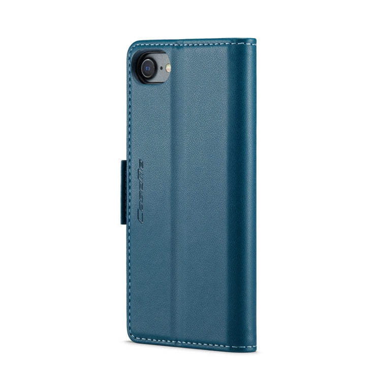 For iPhone SE 2022/SE 2020/6/7/8 CaseMe 023 Butterfly Buckle Litchi Texture RFID Anti-theft Leather Phone Case(Blue) - HoMEdemic™ 