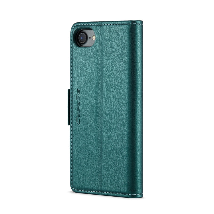 For iPhone SE 2022/SE 2020/6/7/8 CaseMe 023 Butterfly Buckle Litchi Texture RFID Anti-theft Leather Phone Case(Pearly Blue) - HoMEdemic™ 