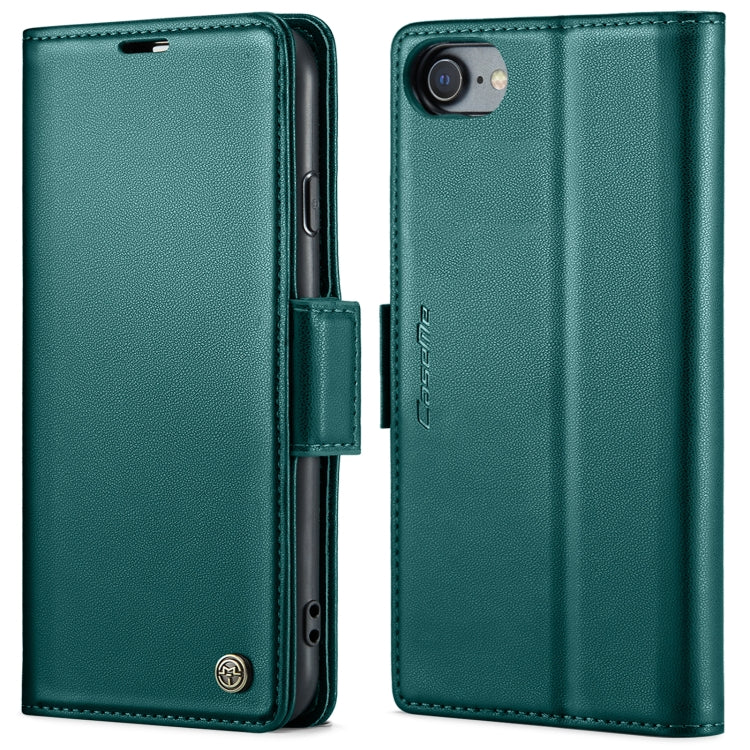 For iPhone SE 2022/SE 2020/6/7/8 CaseMe 023 Butterfly Buckle Litchi Texture RFID Anti-theft Leather Phone Case(Pearly Blue) - HoMEdemic™ 