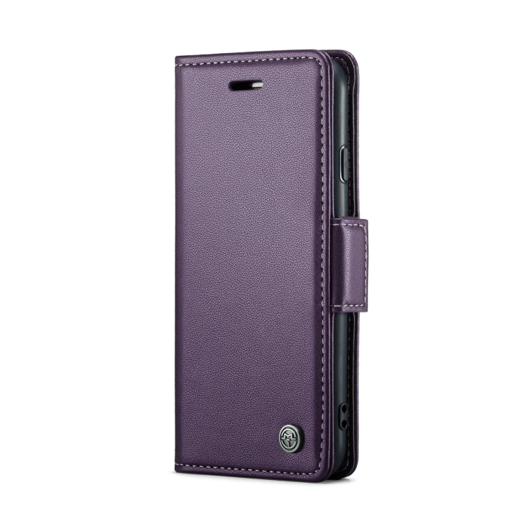 For iPhone SE 2022/SE 2020/6/7/8 CaseMe 023 Butterfly Buckle Litchi Texture RFID Anti-theft Leather Phone Case(Pearly Purple) - HoMEdemic™ 
