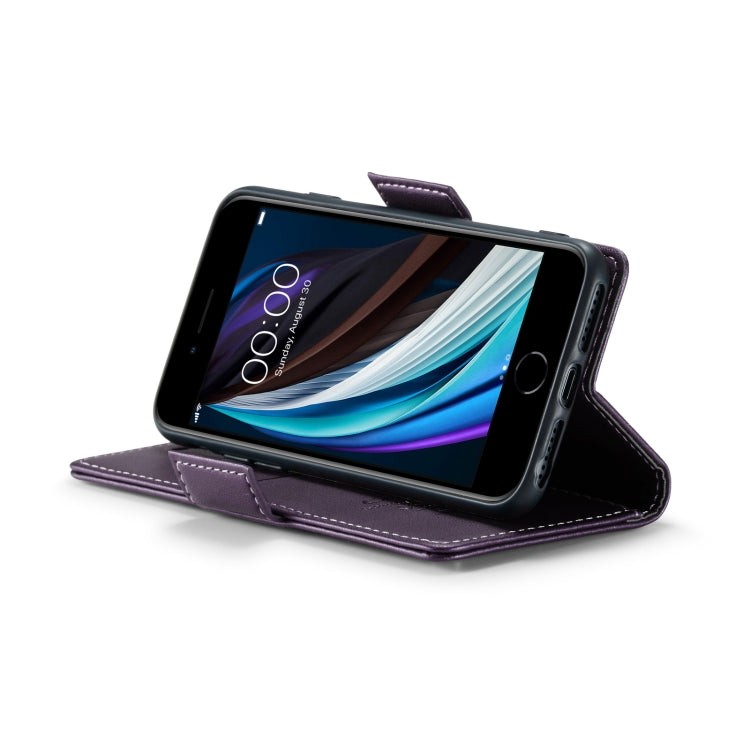 For iPhone SE 2022/SE 2020/6/7/8 CaseMe 023 Butterfly Buckle Litchi Texture RFID Anti-theft Leather Phone Case(Pearly Purple) - HoMEdemic™ 