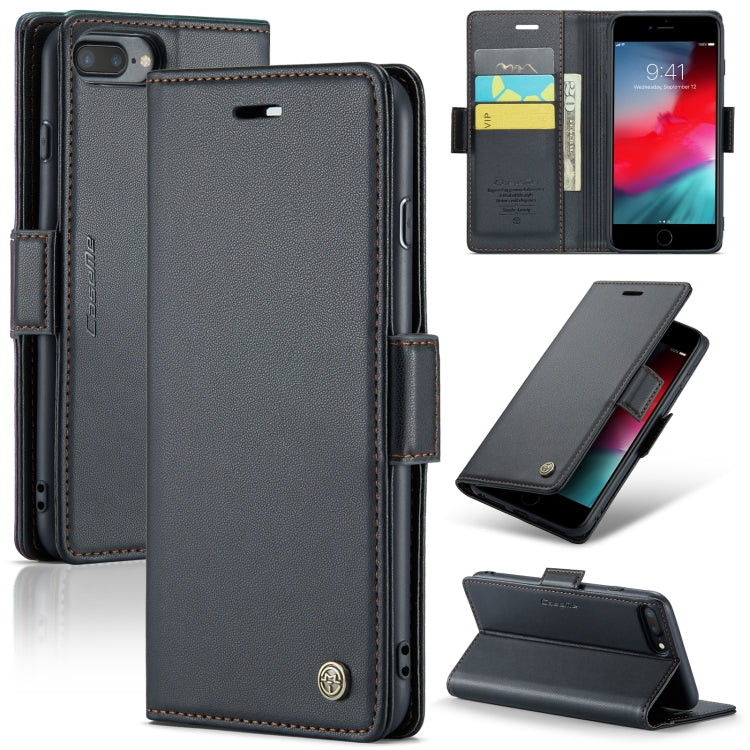 For iPhone 6 Plus/7 Plus/8 Plus CaseMe 023 Butterfly Buckle Litchi Texture RFID Anti-theft Leather Phone Case(Black) - HoMEdemic™ 