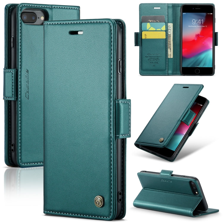 For iPhone 6 Plus/7 Plus/8 Plus CaseMe 023 Butterfly Buckle Litchi Texture RFID Anti-theft Leather Phone Case(Pearly Blue) - HoMEdemic™ 
