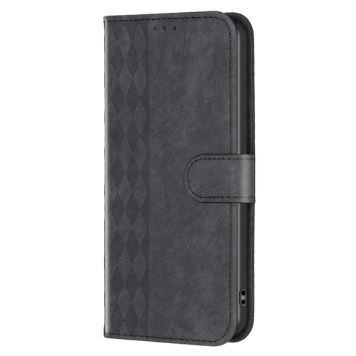 For iPhone 15 Pro Max Plaid Embossed Leather Phone Case(Black) - HoMEdemic™ 