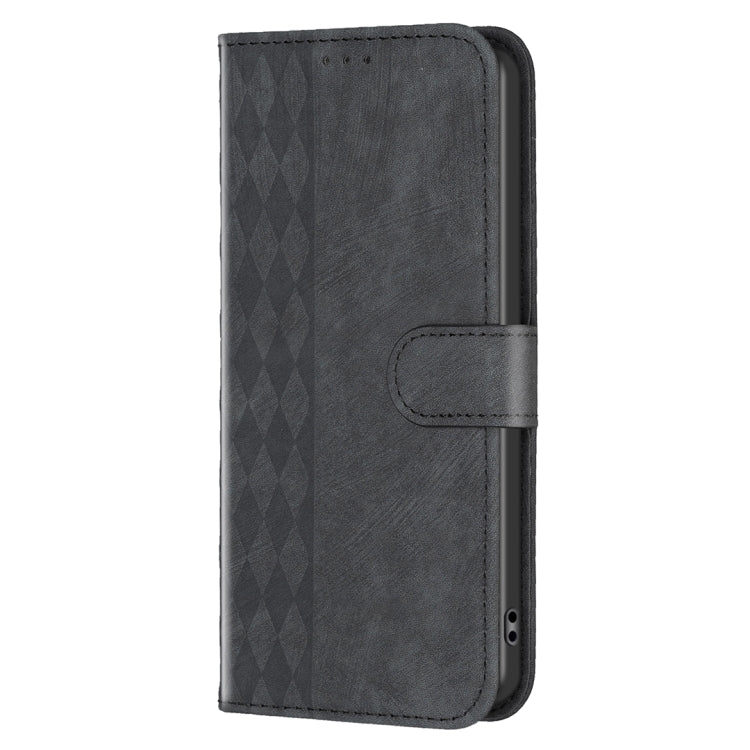 For iPhone 15 Pro Plaid Embossed Leather Phone Case(Black) - HoMEdemic™ 