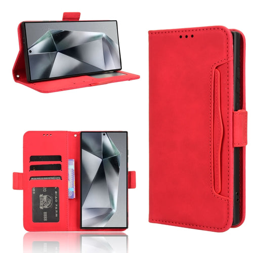 For Samsung Galaxy S24 Ultra 5G Skin Feel Calf Texture Card Slots Leather Phone Case(Red) - HoMEdemic™ 