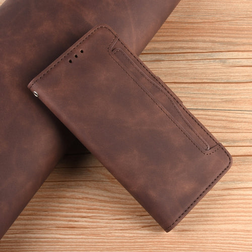 For Samsung Galaxy S24 Ultra 5G Skin Feel Calf Texture Card Slots Leather Phone Case(Brown) - HoMEdemic™ 