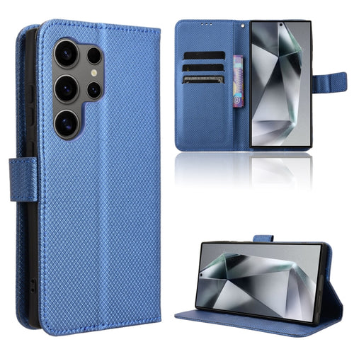 For Samsung Galaxy S24 Ultra 5G Diamond Texture Leather Phone Case(Blue) - HoMEdemic™ 