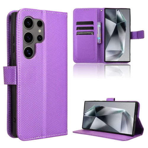 For Samsung Galaxy S24 Ultra 5G Diamond Texture Leather Phone Case(Purple) - HoMEdemic™ 