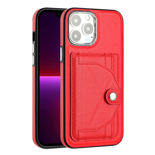 For iPhone 15 Pro Max Shockproof Leather Phone Case with Card Holder(Red) - HoMEdemic™ 