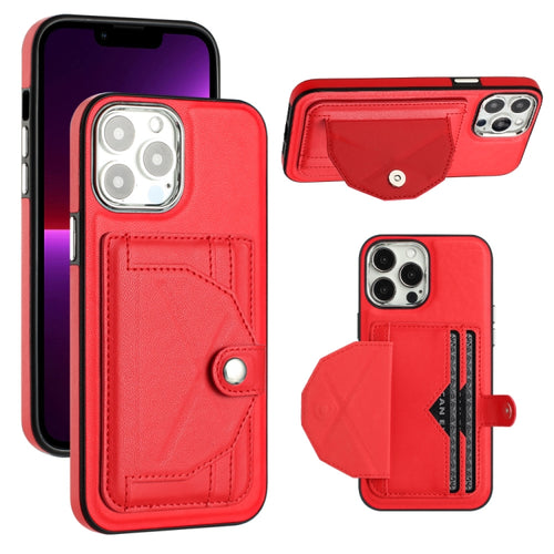 For iPhone 15 Pro Max Shockproof Leather Phone Case with Card Holder(Red) - HoMEdemic™ 