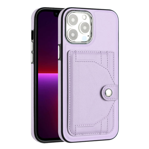 For iPhone 15 Pro Max Shockproof Leather Phone Case with Card Holder(Purple) - HoMEdemic™ 