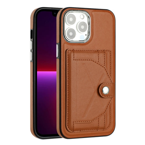 For iPhone 15 Pro Max Shockproof Leather Phone Case with Card Holder(Brown) - HoMEdemic™ 