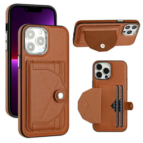 For iPhone 15 Pro Max Shockproof Leather Phone Case with Card Holder(Brown) - HoMEdemic™ 