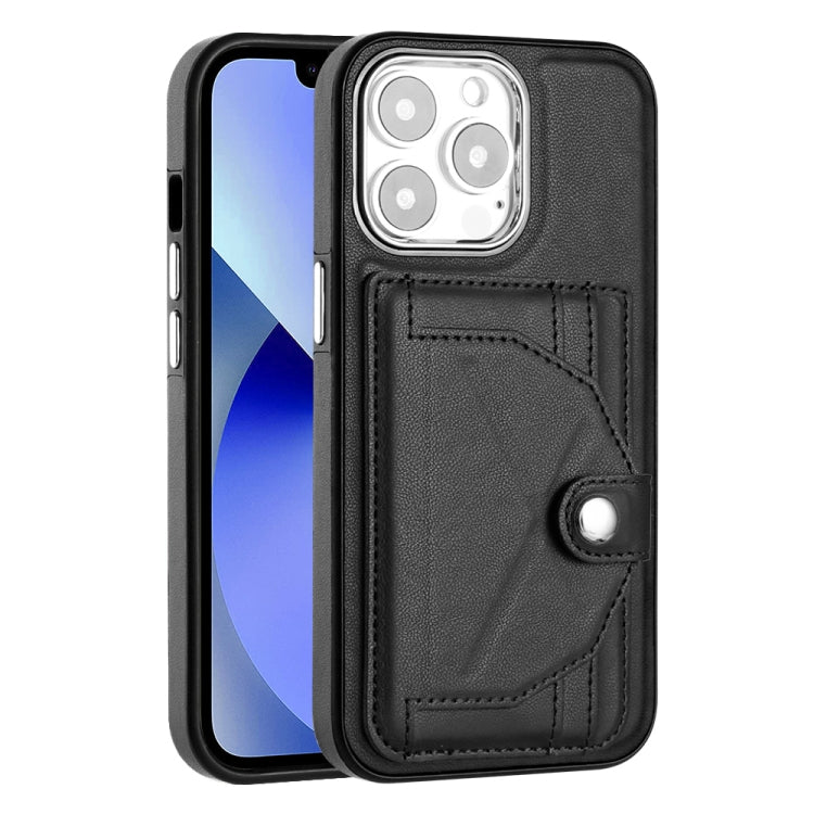 For iPhone 15 Pro Shockproof Leather Phone Case with Card Holder(Black) - HoMEdemic™ 