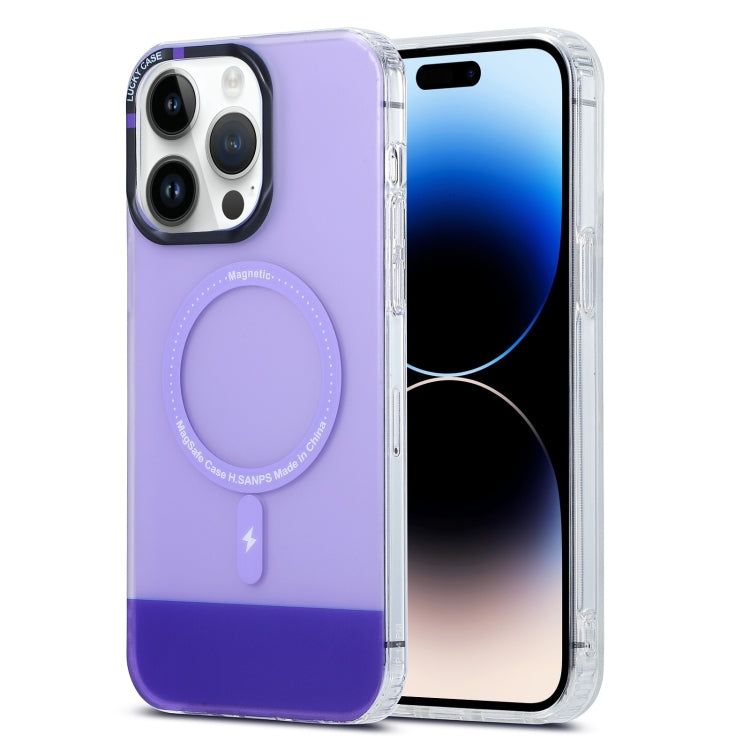 For iPhone 15 Pro Max PC + TPU IMD MagSafe Magnetic Phone Case(Purple) - HoMEdemic™ 