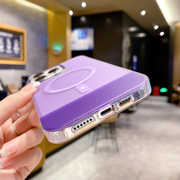 For iPhone 15 Pro Max PC + TPU IMD MagSafe Magnetic Phone Case(Purple) - HoMEdemic™ 