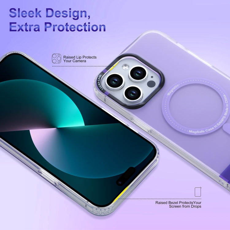 For iPhone 15 Pro Max PC + TPU IMD MagSafe Magnetic Phone Case(Purple) - HoMEdemic™ 