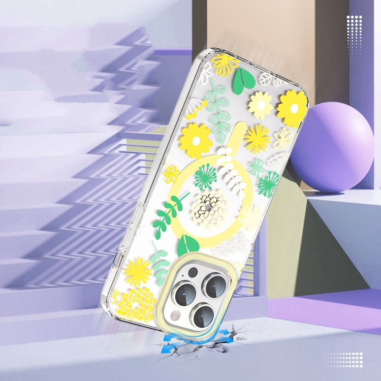 For iPhone 15 Pro Max MagSafe Magnetic TPU Phone Case(Yellow Chrysanthemum) - HoMEdemic™ 