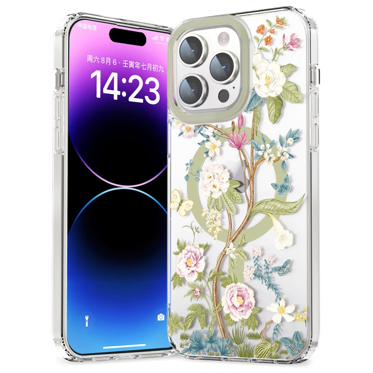 For iPhone 15 Pro MagSafe Magnetic TPU Phone Case(Blue Hydrangea Ball) - HoMEdemic™ 