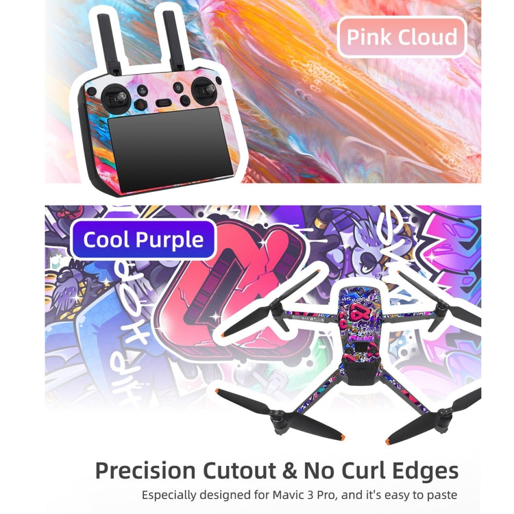 For DJI Mavic 3 Pro / RC Pro Sunnylife Drone Body Remote Control Decorative Stickers Set(Cool Purple) - HoMEdemic™ 