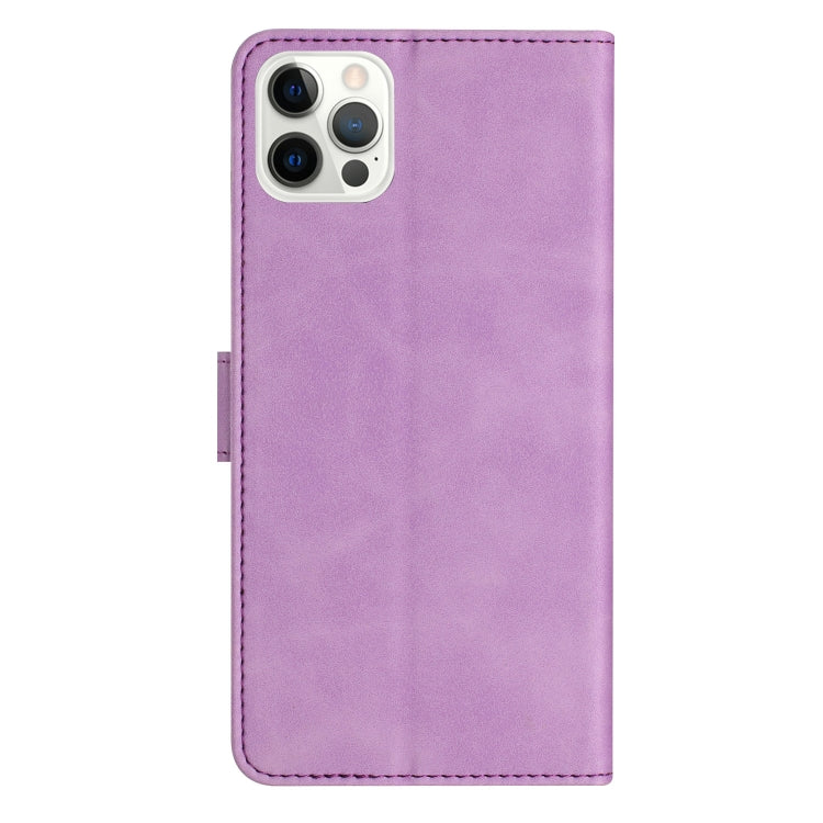 For iPhone 15 Pro Max Seven Butterflies Embossed Leather Phone Case(Purple) - HoMEdemic™ 