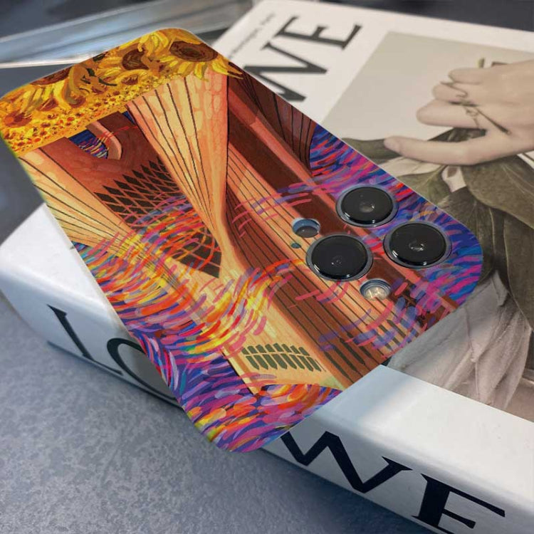 For iPhone 15 Pro Precise Hole Oil Painting Pattern PC Phone Case(Architectural Painting) - HoMEdemic™ 