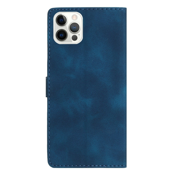 For iPhone 15 Pro Max Flower Butterfly Embossing Pattern Leather Phone Case(Blue) - HoMEdemic™ 