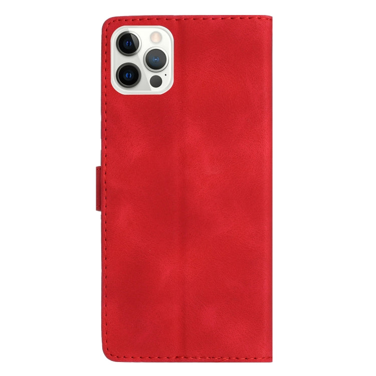 For iPhone 15 Pro Flower Butterfly Embossing Pattern Leather Phone Case(Red) - HoMEdemic™ 