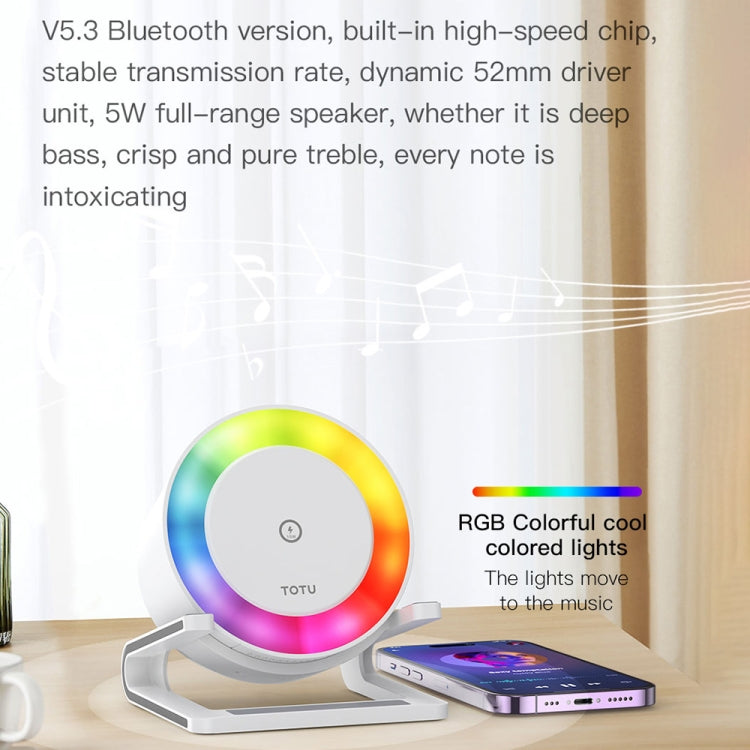 TOTU M6064Q 4 in 1 Multifunctional Wireless Charging Bluetooth Speaker(White) - HoMEdemic™ 