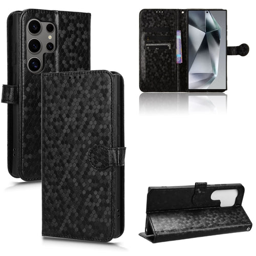 For Samsung Galaxy S24 Ultra 5G Honeycomb Dot Texture Leather Phone Case(Black) - HoMEdemic™ 