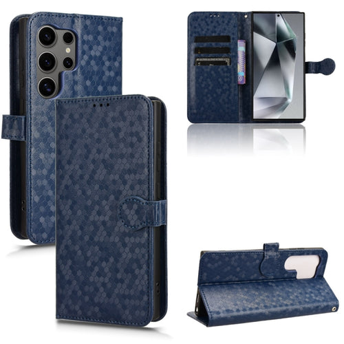 For Samsung Galaxy S24 Ultra 5G Honeycomb Dot Texture Leather Phone Case(Blue) - HoMEdemic™ 