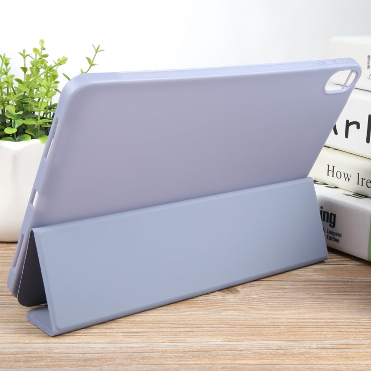 For iPad 10.9 2022 / Air 5 / Air 4 GEBEI 3-folding Holder Shockproof Flip Leather Tablet Case(Light Purple) - HoMEdemic™ 