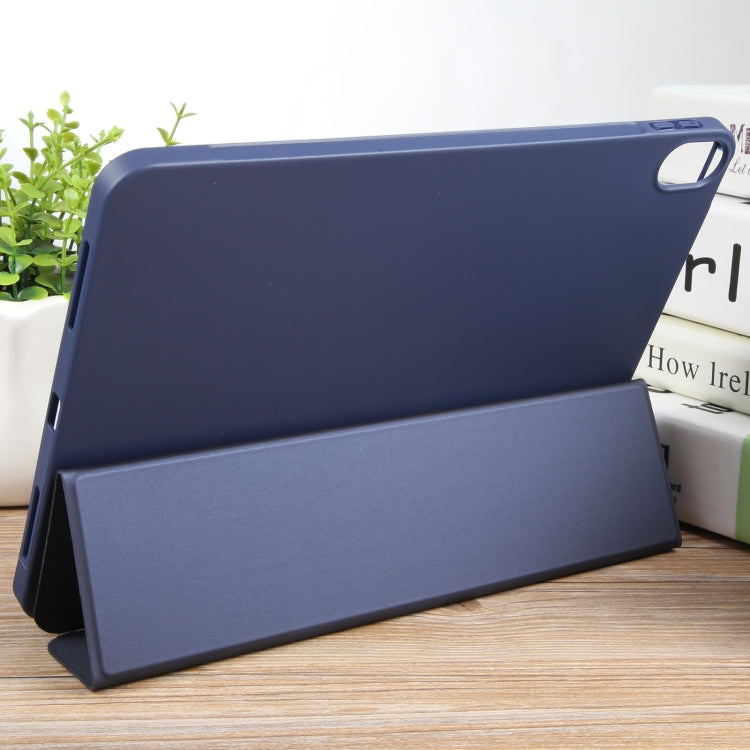For iPad 10.9 2022 / Air 5 / Air 4 GEBEI 3-folding Holder Shockproof Flip Leather Tablet Case(Dark Blue) - HoMEdemic™ 