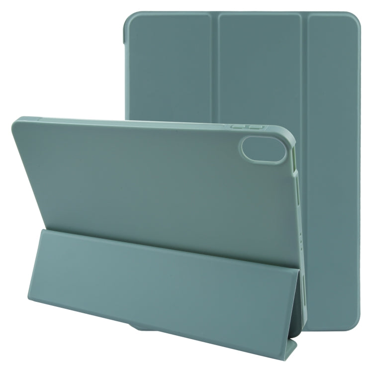For iPad 10.9 2022 / Air 5 / Air 4 GEBEI 3-folding Holder Shockproof Flip Leather Tablet Case(Dark Green) - HoMEdemic™ 