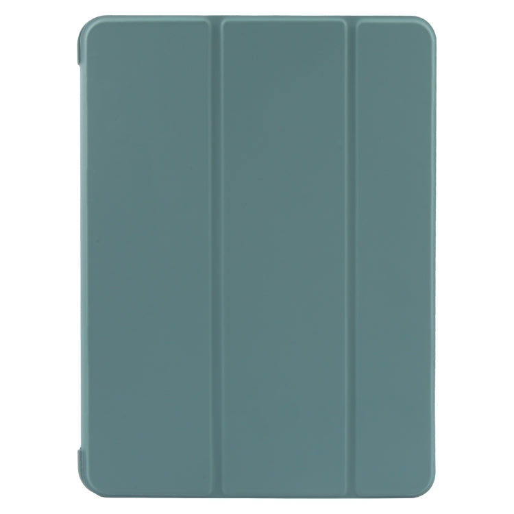 For iPad 10.9 2022 / Air 5 / Air 4 GEBEI 3-folding Holder Shockproof Flip Leather Tablet Case(Dark Green) - HoMEdemic™ 