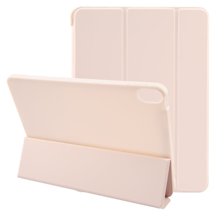 For iPad 10.9 2022 / Air 5 / Air 4 GEBEI 3-folding Holder Shockproof Flip Leather Tablet Case(Pink) - HoMEdemic™ 