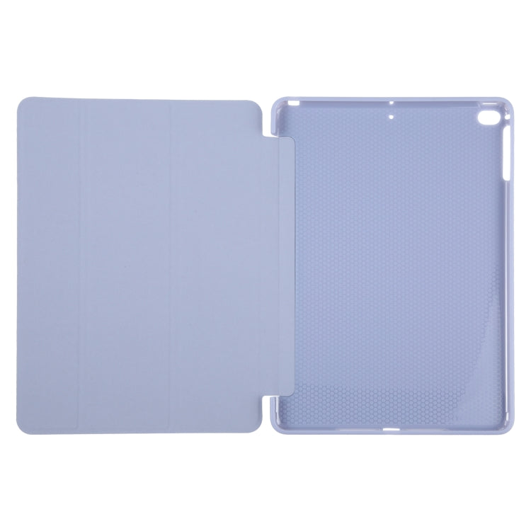For iPad 9.7 2018 & 2017 / Air / Air2 GEBEI 3-folding Holder Shockproof Flip Leather Tablet Case(Light Purple) - HoMEdemic™ 