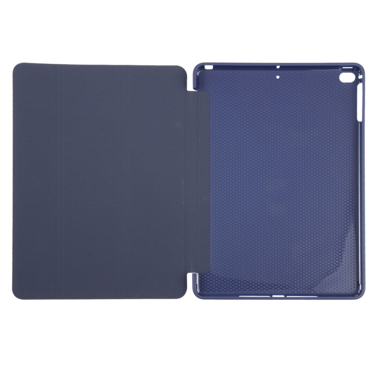 For iPad 9.7 2018 & 2017 / Air / Air2 GEBEI 3-folding Holder Shockproof Flip Leather Tablet Case(Dark Blue) - HoMEdemic™ 