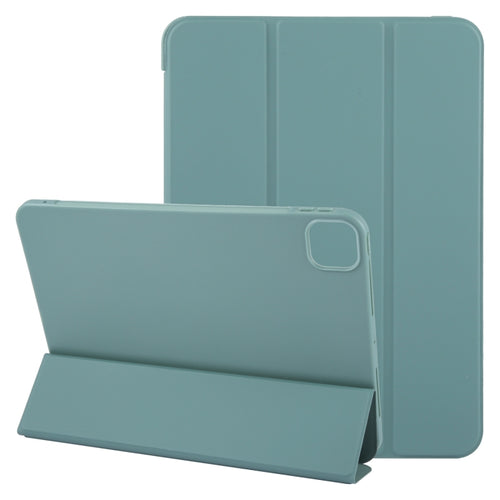 For iPad Air 11 2024 GEBEI 3-folding Holder Shockproof Flip Leather Tablet Case(Dark Green) - HoMEdemic™ 