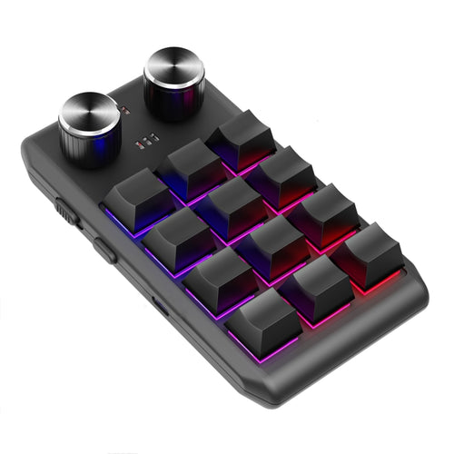 Bluetooth Wireless 12KV2 MOLD Mini Mechanical 12 Keys 2 Knob Custom Programming Keyboard(Black) - HoMEdemic™ 