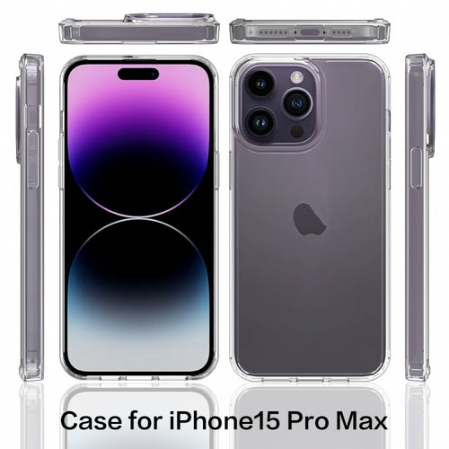 For iPhone 15 Pro Max Scratchproof Acrylic TPU Phone Case(Black) - HoMEdemic™ 