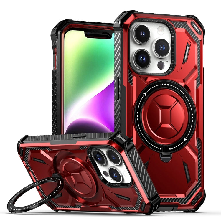 For iPhone 15 Pro Armor Series Holder Phone Case(Red) - HoMEdemic™ 