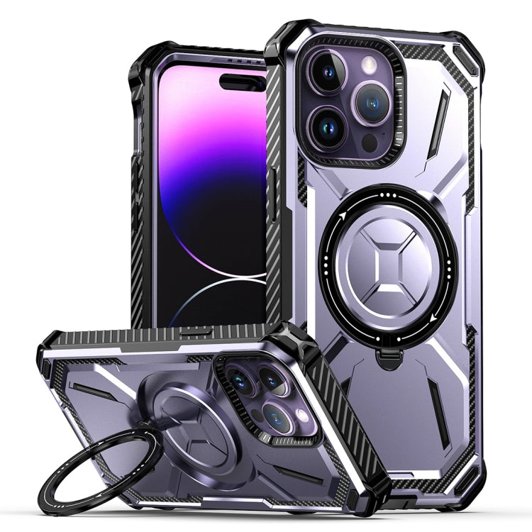 For iPhone 15 Pro Max Armor Series Holder Phone Case(Light Purple) - HoMEdemic™ 