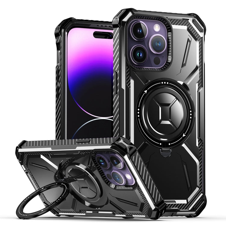 For iPhone 15 Pro Max Armor Series Holder Phone Case(Black) - HoMEdemic™ 