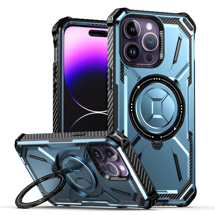 For iPhone 15 Pro Max Armor Series Holder Phone Case(Blue) - HoMEdemic™ 
