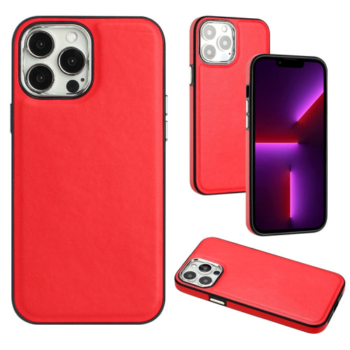 For iPhone 15 Pro Max Leather Texture Full Coverage Phone Case(Red) - HoMEdemic™ 