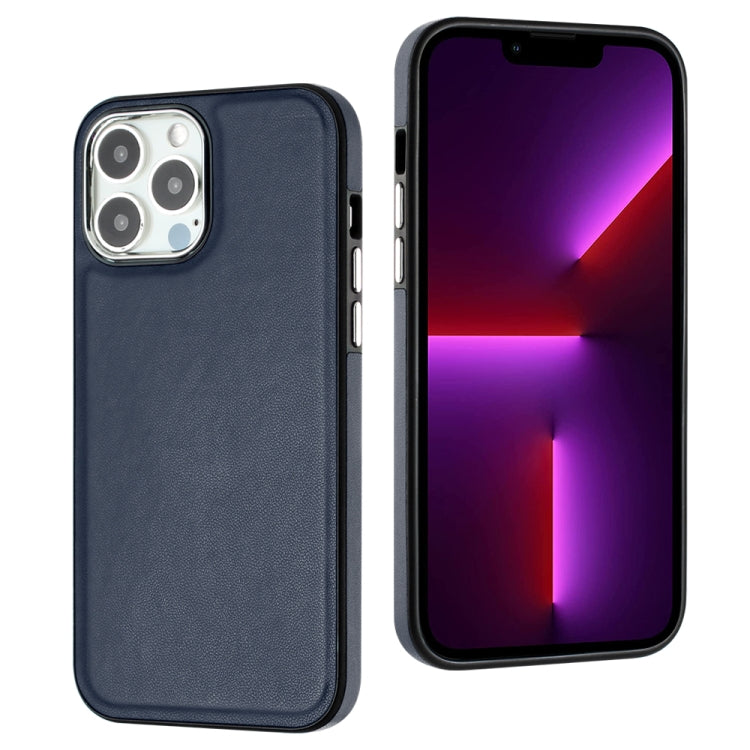 For iPhone 15 Pro Leather Texture Full Coverage Phone Case(Blue) - HoMEdemic™ 