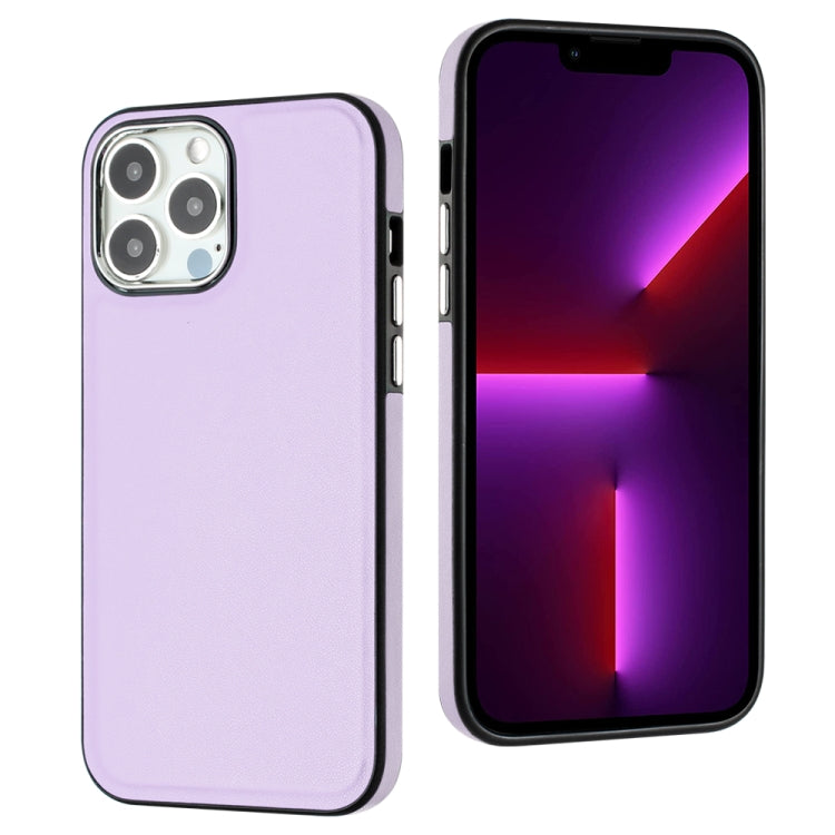 For iPhone 15 Pro Leather Texture Full Coverage Phone Case(Purple) - HoMEdemic™ 